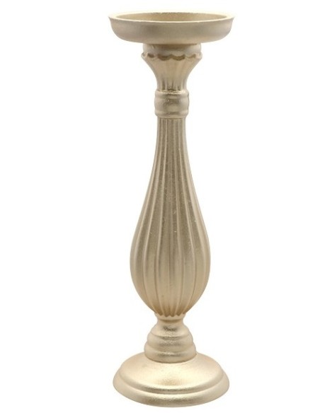 Location Porte bougie bois 33.5cm ivoire