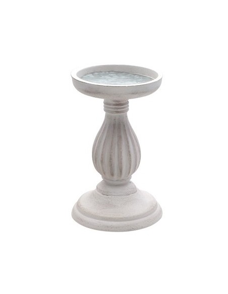 Location Porte bougie bois 33.5cm ivoire