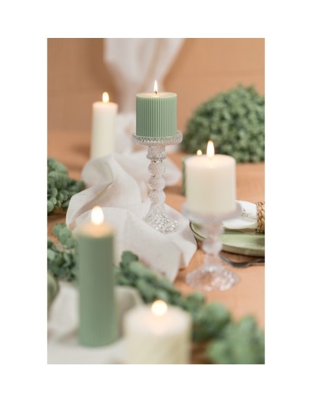 Location Porte bougie verre rose 16.5cm