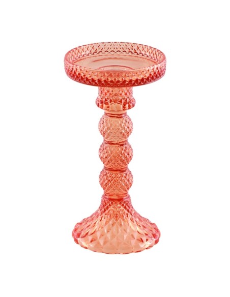 Location Porte bougie verre jaune16.5cm