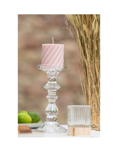 Location Porte bougie verre tangerine 16.5cm