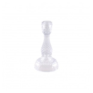 Location bougeoir en verre 21cm 2