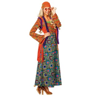 Location costume Hippy orange femme