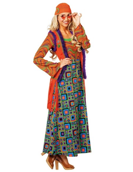 Location costume Hippy orange femme