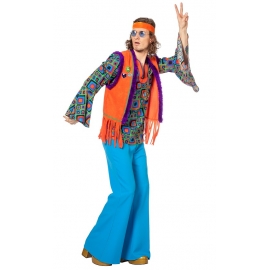Location costume hippy orange homme