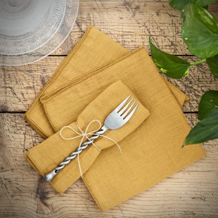 Location serviette de table gaz de coton vert tilleul 2