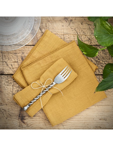 Location serviette de table gaz de coton vert tilleul