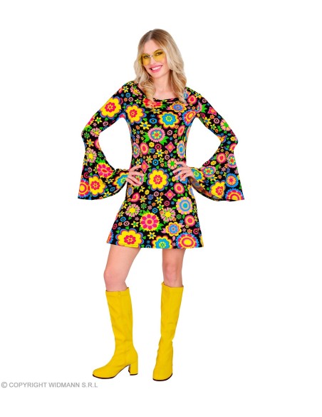 Robe disco colorful flowers