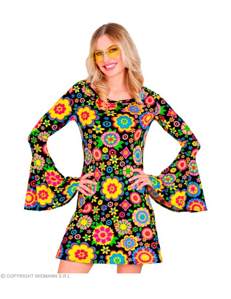 Robe disco colorful flowers