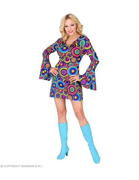 Robe disco colorful flowers