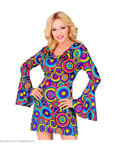 Robe disco colorful flowers