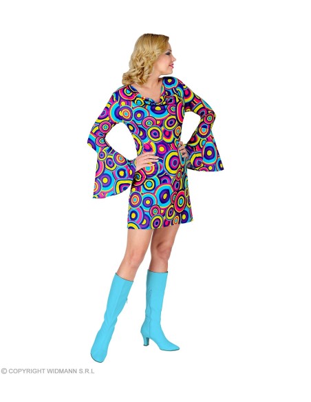 Robe disco colorful flowers