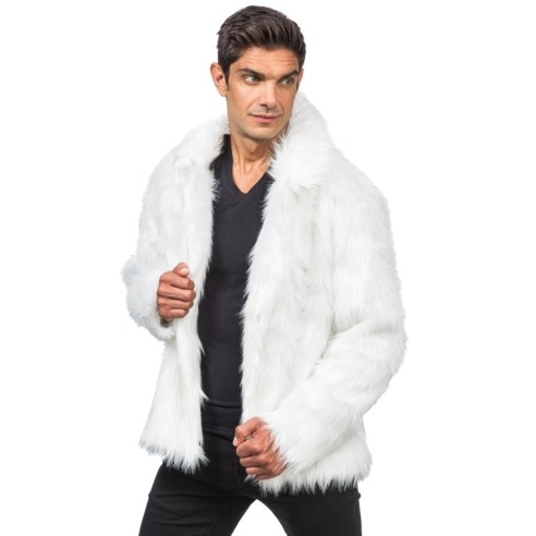 Manteau peluche blanc