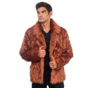 Manteau fausse fourrure brun