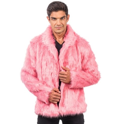 Manteau fausse fourrure vieux rose