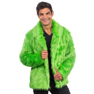 Manteau fausse fourrure vert