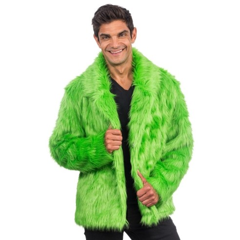 Manteau fausse fourrure vert