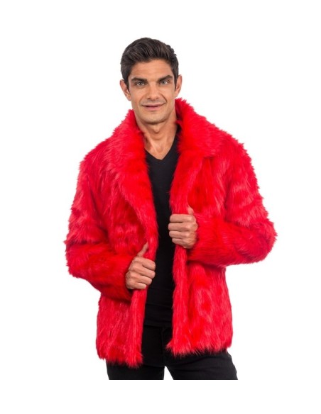Manteau fausse fourrure rouge
