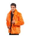 Manteau fausse fourrure orange