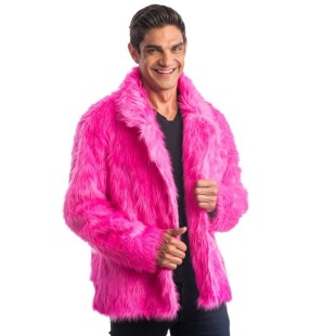 Manteau fausse fourrure fucshia
