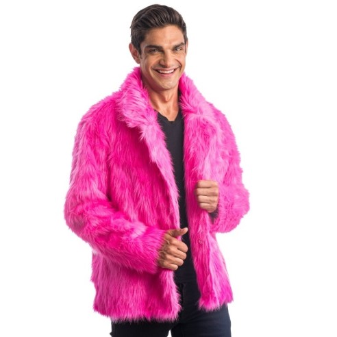 Manteau fausse fourrure fucshia