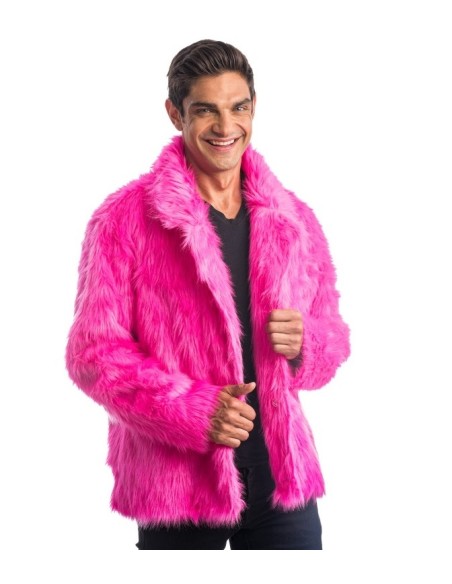 Manteau fausse fourrure fucshia