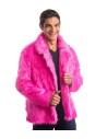 Manteau fausse fourrure fucshia
