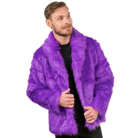 Manteau fausse fourrure violet