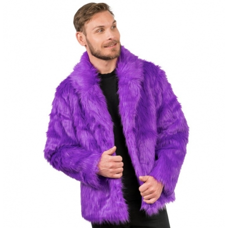 Manteau fausse fourrure violet