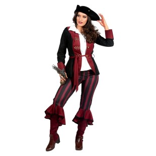 LUXE - Déguisement pirate femme bordeaux