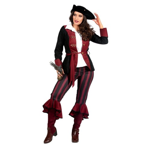 LUXE - Déguisement pirate femme bordeaux