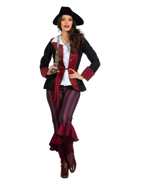 LUXE - Déguisement pirate femme bordeaux