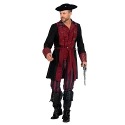 LUXE - Déguisement pirate homme bordeaux