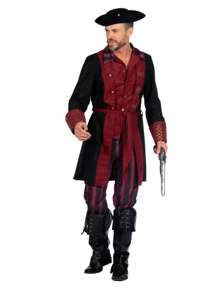 LUXE - Déguisement pirate homme bordeaux