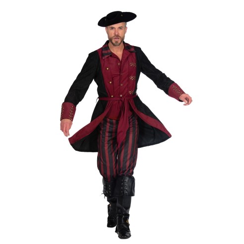 LUXE - Déguisement pirate homme bordeaux