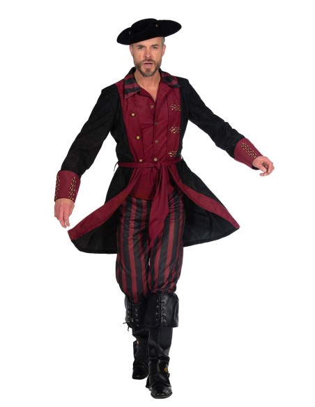 LUXE - Déguisement pirate homme bordeaux