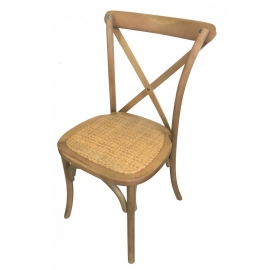 Location chaise bistrot dos croisé en bois