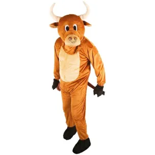 Mascotte de taureau déguisement adulte peluche