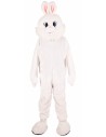 Mascotte de lapin blanc à grosse tête