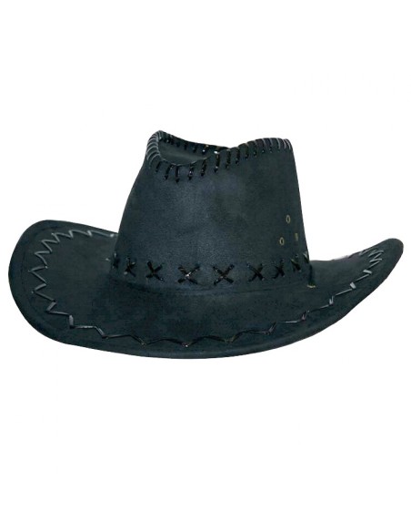 Chapeau cowboy simili cuir noir