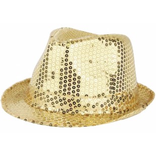 Chapeau funk paillettes or