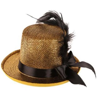 Mini Haut de forme paillettes or