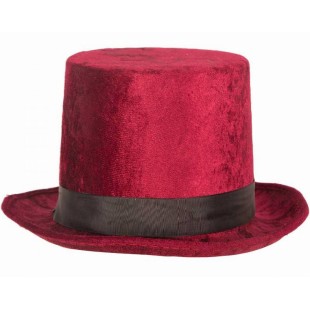 Haut de forme velours bordeaux