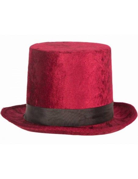 Haut de forme velours bordeaux