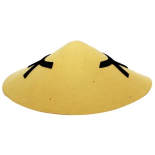 Chapeau chinois feutre jaune
