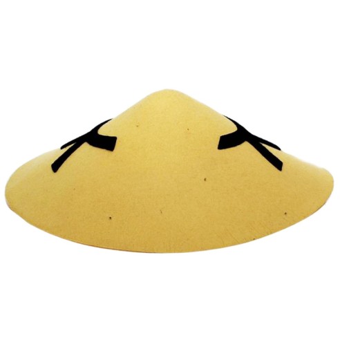 Chapeau chinois feutre jaune