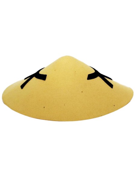 Chapeau chinois feutre jaune