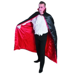 Cape Dracula adulte satin rouge et noire
