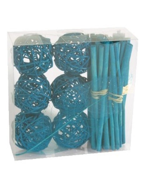 Boîte Fagots, boules rotin et feuille