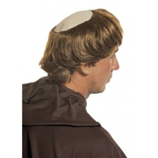 Crâne moine cheveux en latex